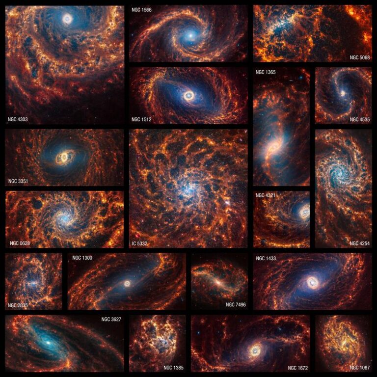 NASA's Webb Depicts Staggering Structure In 19 Nearby Spiral Galaxies ...